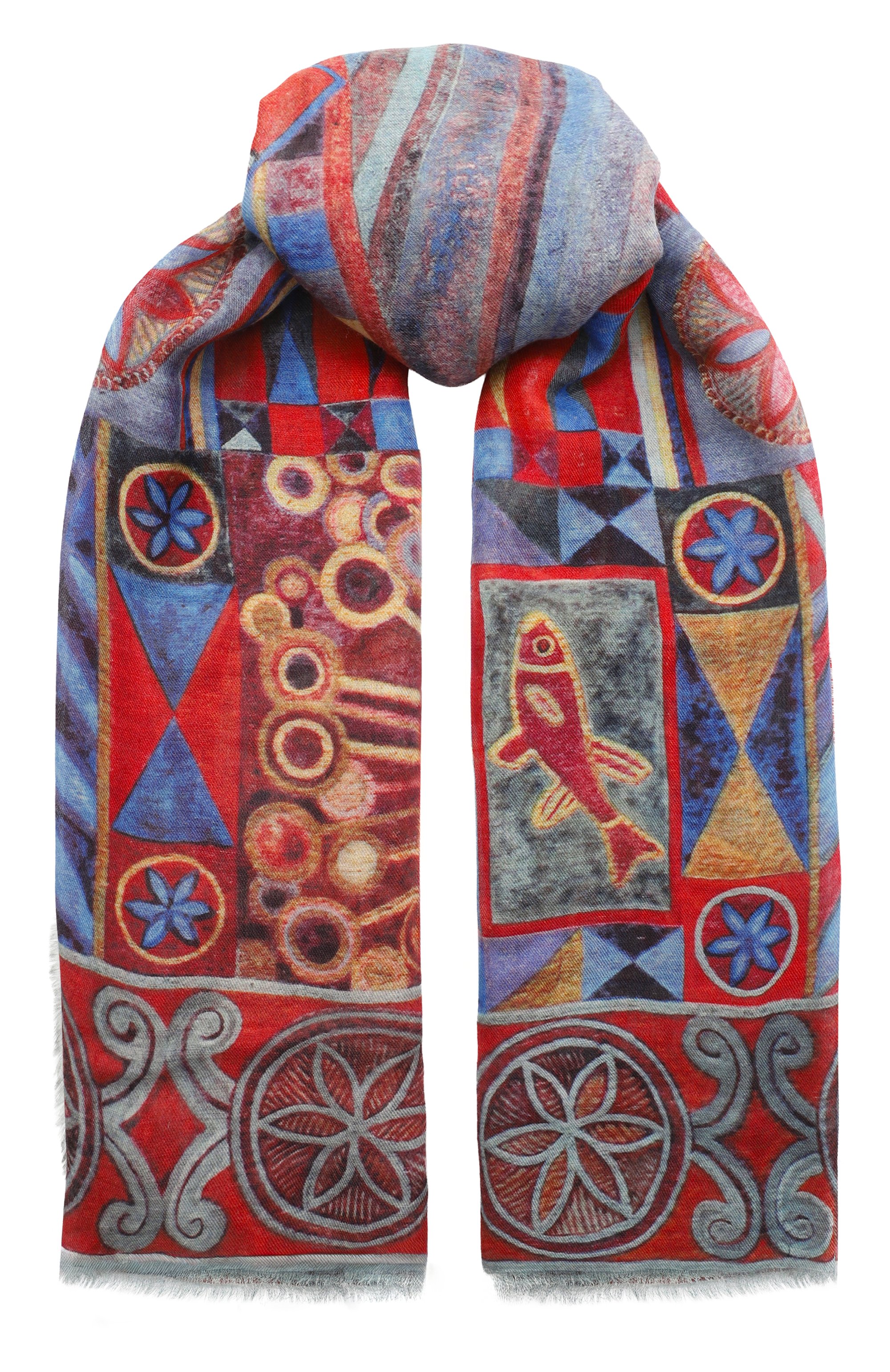 Шаль северное сияние из кашемира и шерсти GOURJI, арт. 91254055/5141114, фото 1