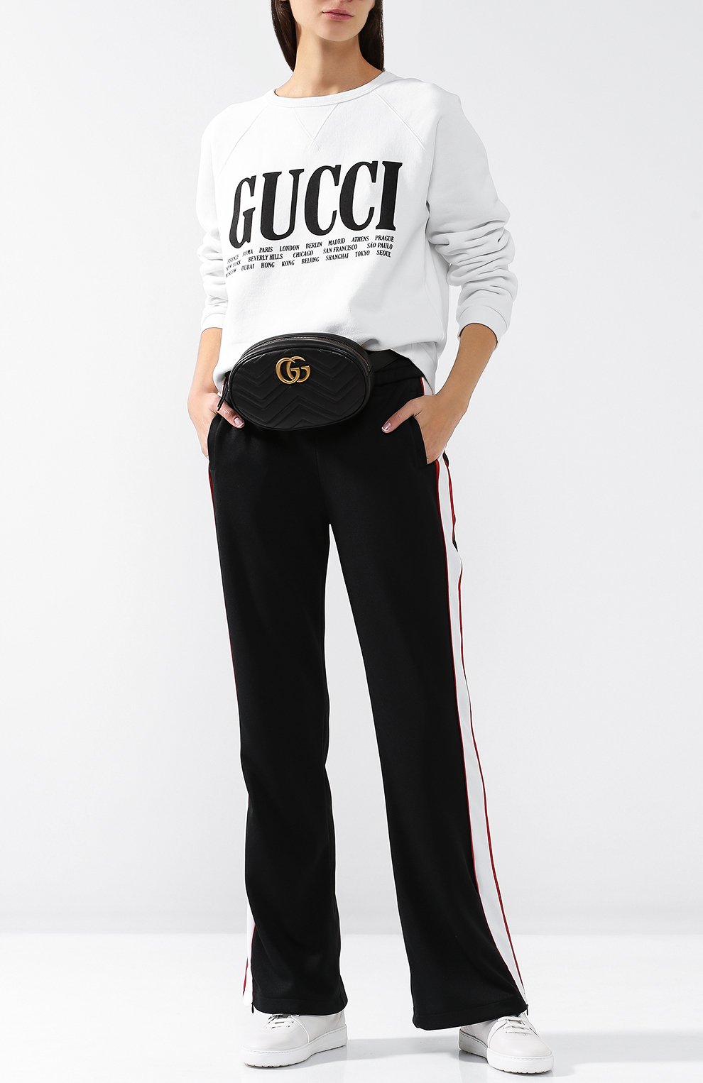 Хлопковый пуловер с круглым вырезом и логотипом бренда GUCCI, арт. 517139/X3M10, фото 2