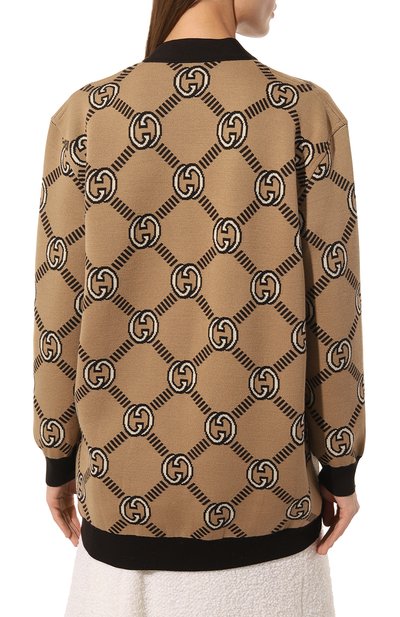 Шерстяной кардиган GUCCI бежевого цвета по цене 285120 руб., арт. 678308 XKB7T, фото 4 Шерстяной кардиган GUCCI, арт. 678308 XKB7T, фото 4