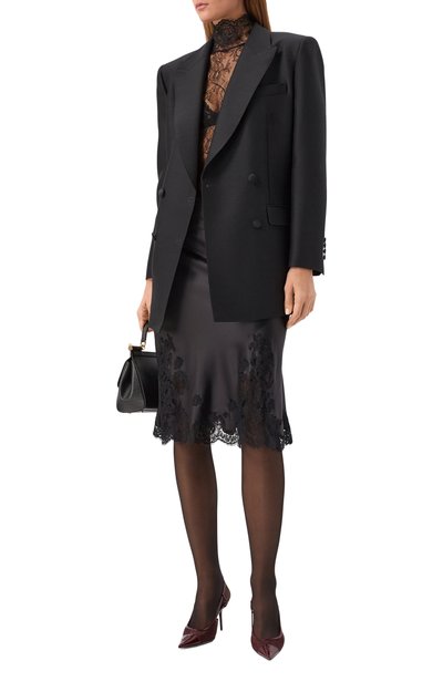 Атласная юбка DOLCE & GABBANA черного цвета по цене 267500 руб., арт. F4DLYT/FURAG, фото 2 Атласная юбка DOLCE & GABBANA, арт. F4DLYT/FURAG, фото 2