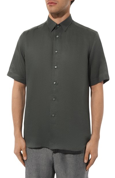 Льняная рубашка ZILLI, арт. LINAM1M08008406BU, фото 3