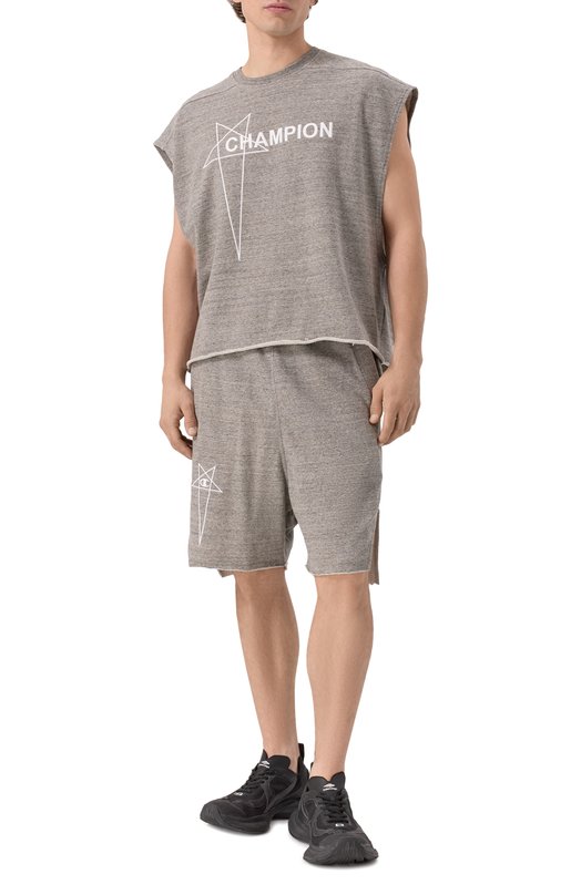 Хлопковая майка Rick Owens x Champion Rick Owens CM01E1667/CHMJ Серый  CM01E1667/CHMJ Фото 2