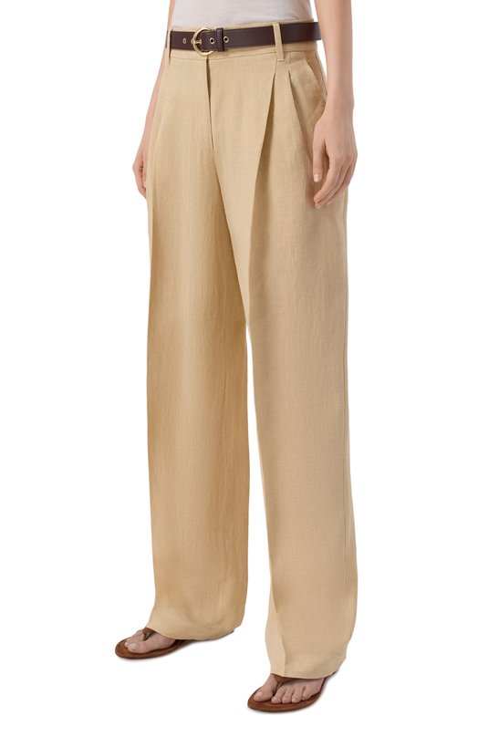 Льняные брюки Max Mara Studio MSTSUMER0 Бежевый  MSTSUMER0 Фото 3