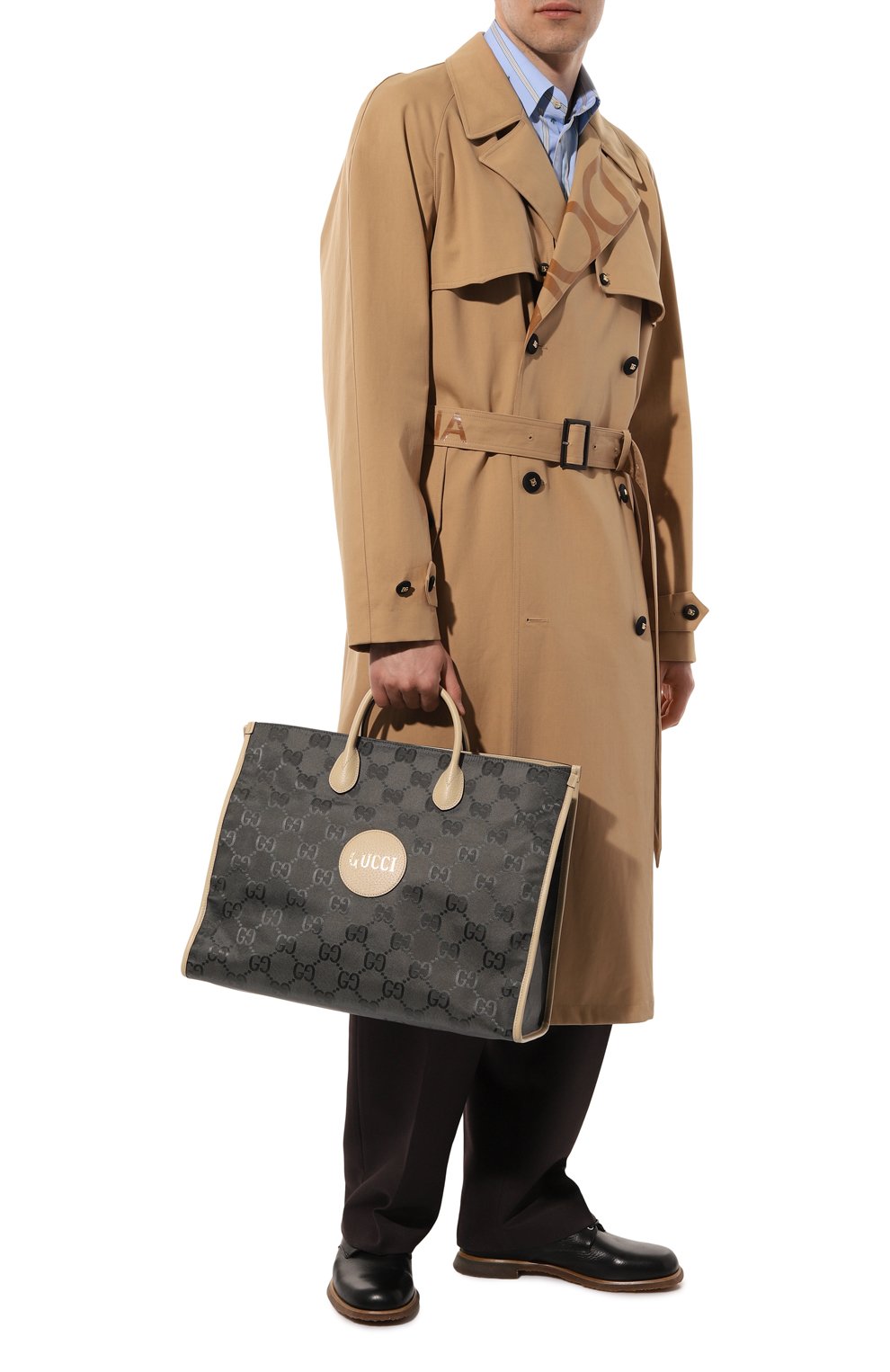 Текстильная сумка-тоут off the grid GUCCI темно-серого цвета по цене 201600 руб., арт. 630353 H9HAN, фото 7 Текстильная сумка-тоут off the grid GUCCI, арт. 630353 H9HAN, фото 7