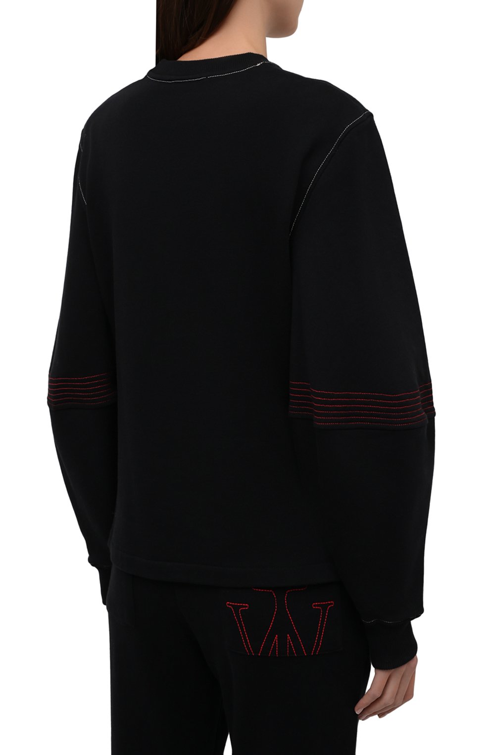 Хлопковый свитшот JW ANDERSON черного цвета по цене 26950 руб., арт. JW0015 PG0717, фото 4 Хлопковый свитшот JW ANDERSON, арт. JW0015 PG0717, фото 4