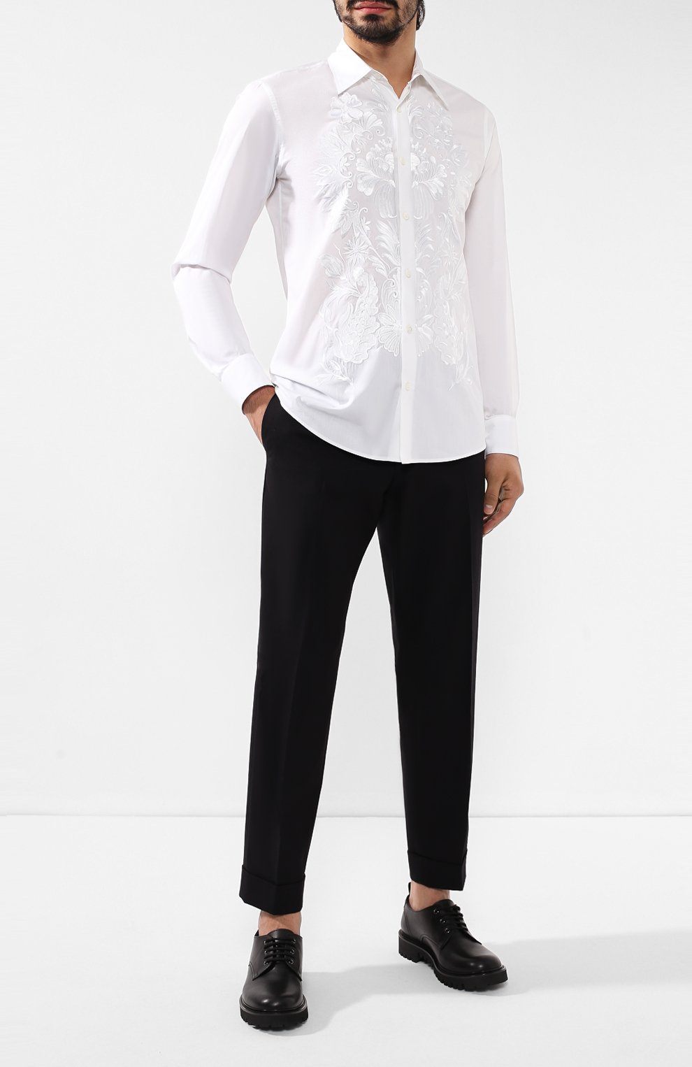 Брюки из смеси хлопка и шерсти DRIES VAN NOTEN, арт. 192-20932-8285, фото 2