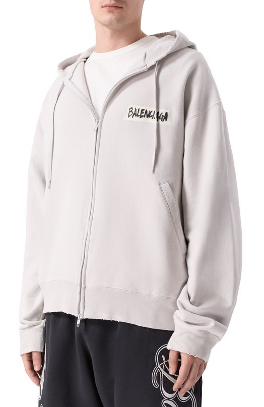 Хлопковая толстовка Balenciaga 850338/TTVL7 Серый  850338/TTVL7 Фото 3