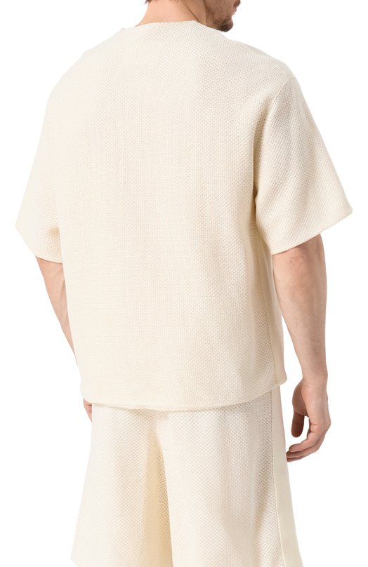 Хлопковая футболка Jil Sander J22GC0199/J20258 Кремовый  J22GC0199/J20258 Фото 4