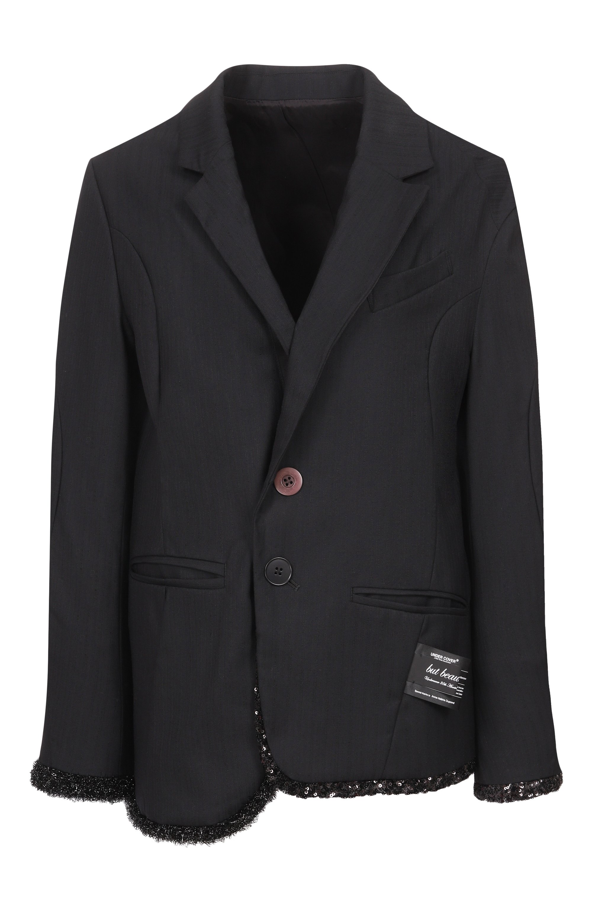 Шерстяной жакет с отделкой пайетками UNDERCOVER черного цвета по цене 309000 руб., арт. UC2E1103, фото 1 Шерстяной жакет с отделкой пайетками UNDERCOVER, арт. UC2E1103, фото 1