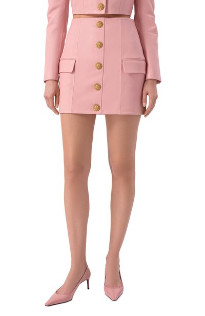 Кожаная юбка BALMAIN, арт. GF1LBB29/LE04, фото 3