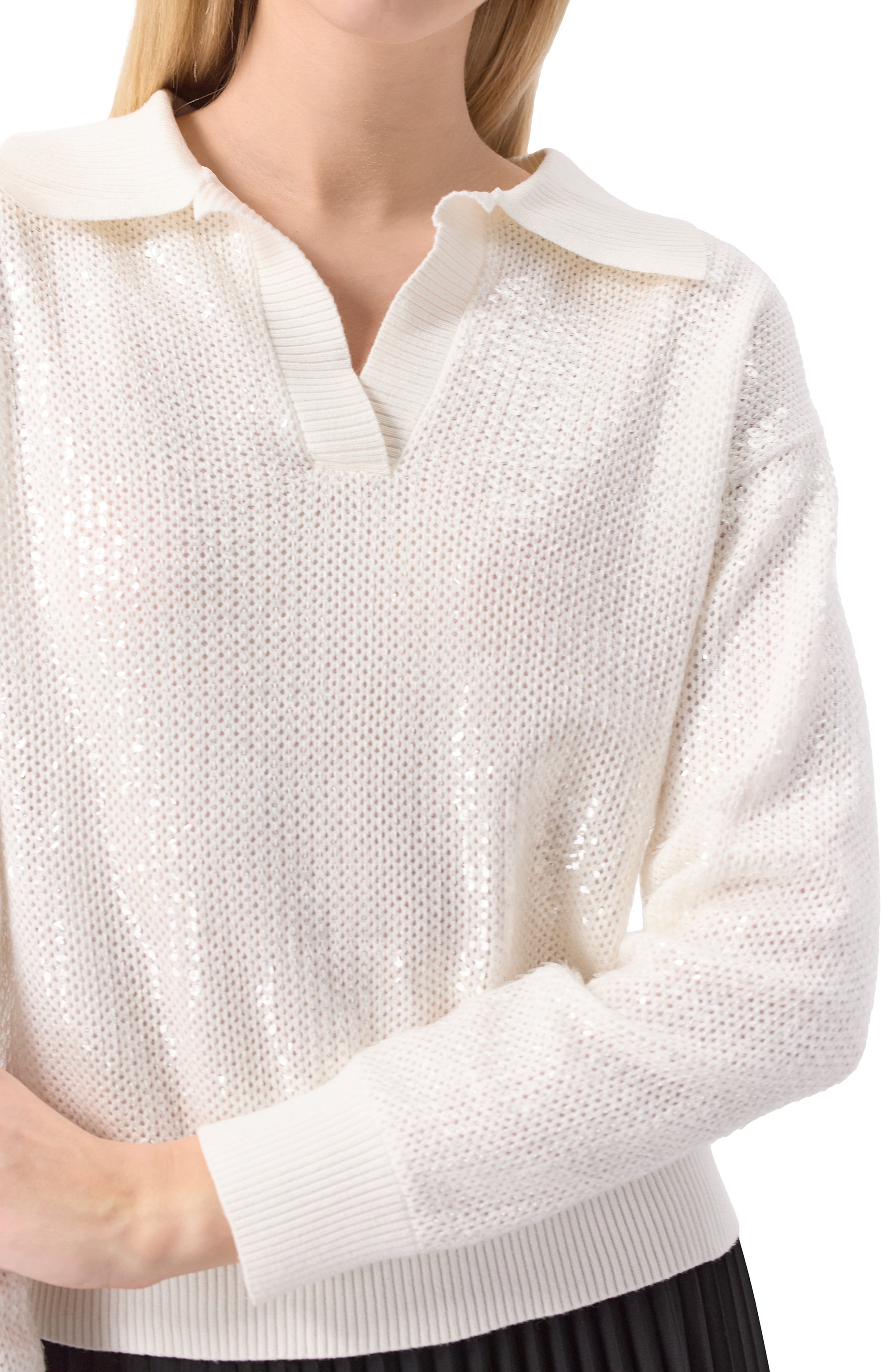 Хлопковый пуловер с отделкой пайетками P.A.R.O.S.H., арт. D540858, фото 5