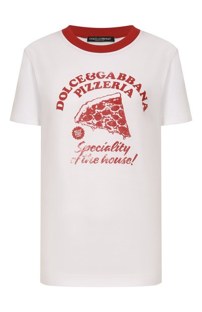 Женская хлопковая футболка DOLCE & GABBANA, арт. F8V42T/GDDM8