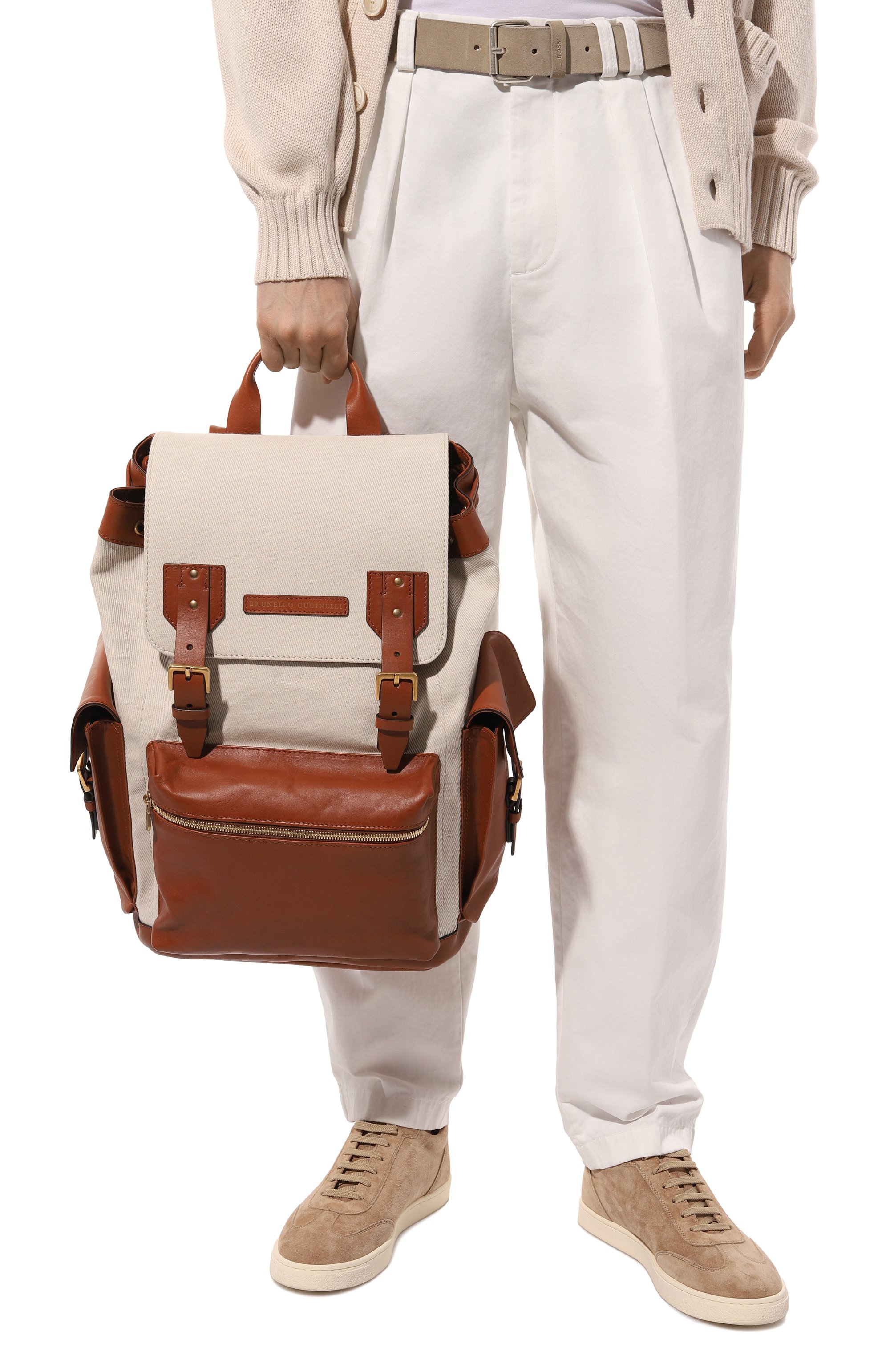 Рюкзак city BRUNELLO CUCINELLI кремового цвета по цене 431000 руб., арт. MBYEU356, фото 2 Рюкзак city BRUNELLO CUCINELLI, арт. MBYEU356, фото 2