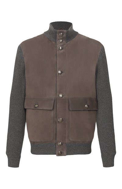 Мужской комбинированный кардиган BRUNELLO CUCINELLI, арт. MPCLF1955