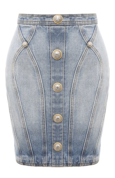 Женская джинсовая юбка BALMAIN, арт. DF1LBA22/DE53