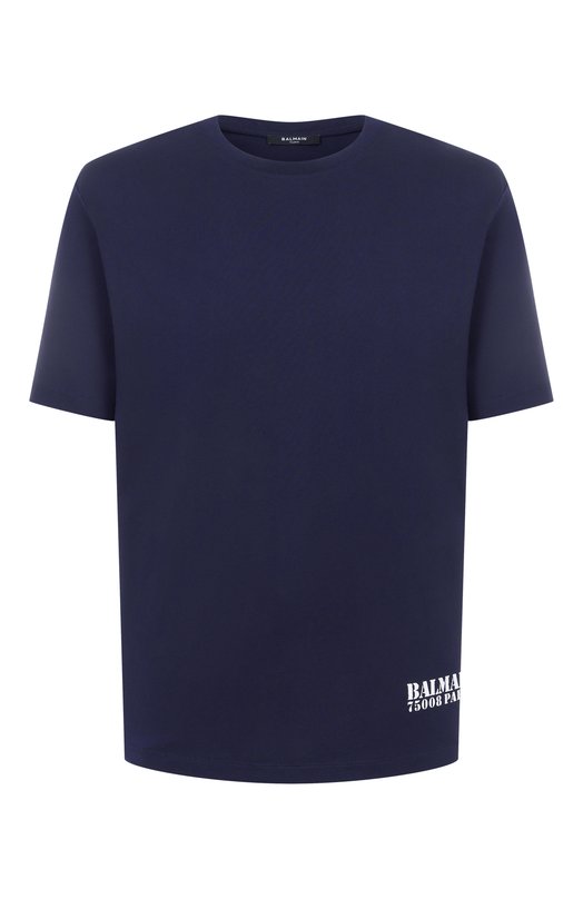 Хлопковая футболка Balmain FH1EG000/BD04 Синий FH1EG000/BD04