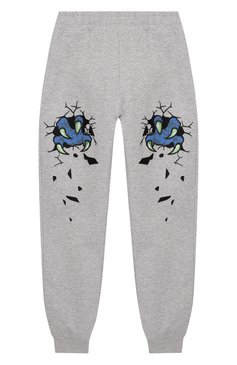Детские хлопковые джоггеры MOSCHINO серого цвета, арт. HUP03K/LDA00/4A-8A | Фото 1 (Материал внешний: Хлопок; Статус проверки: Проверена категория; Мальчики Кросс-КТ: Джоггеры-одежда; Региональные ограничения белый список (Axapta Mercury): RU; Нос: Не проставлено; Материал сплава: Проставлено)
