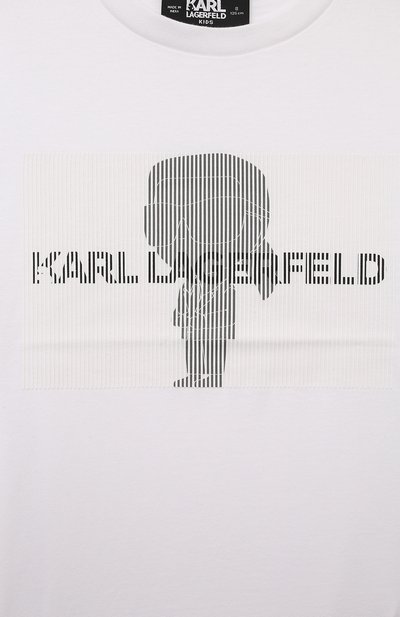 Хлопковая футболка KARL LAGERFELD KIDS, арт. Z30239, фото 3