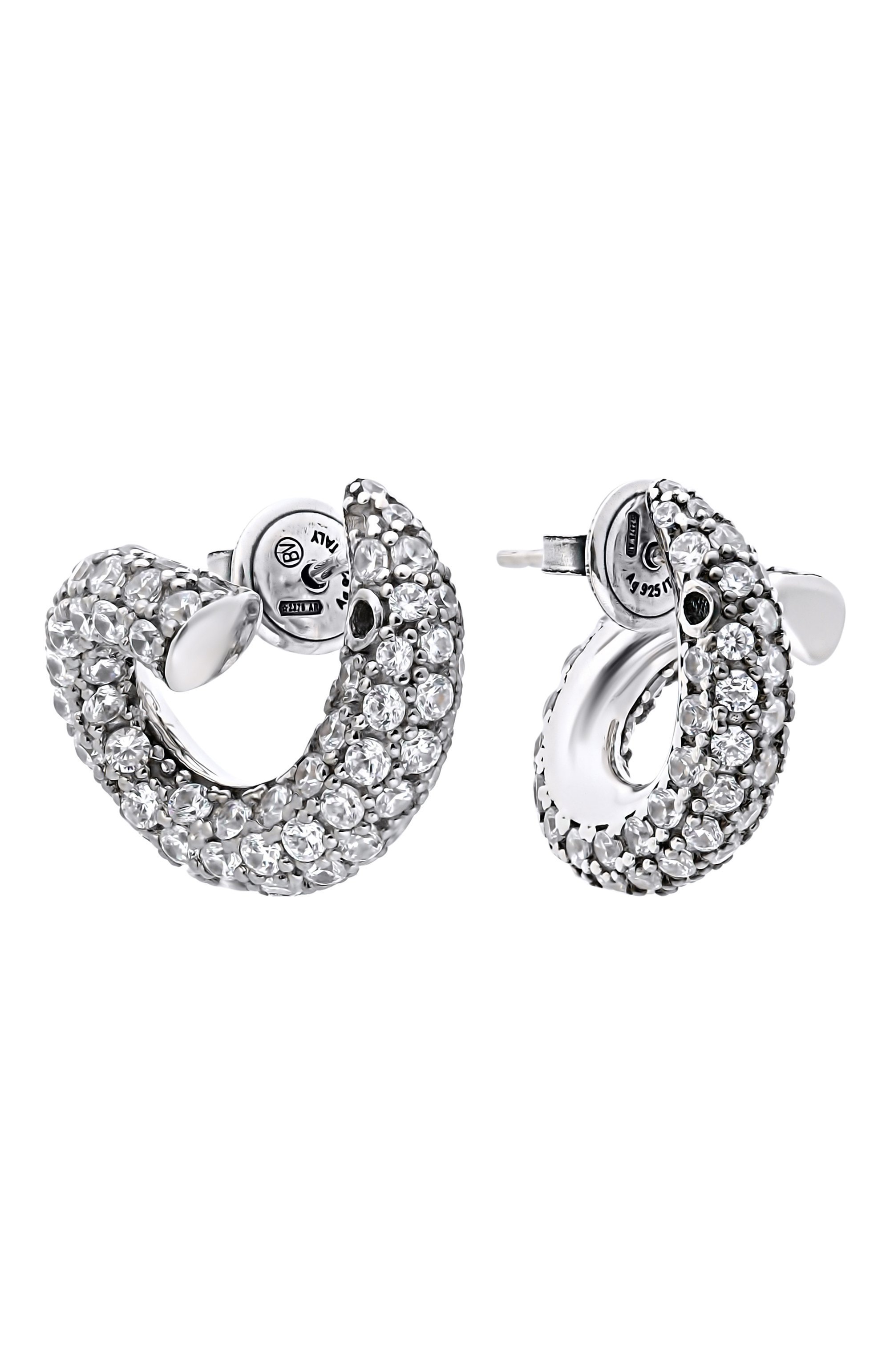 Серьги BOTTEGA VENETA серебряного цвета по цене 123500 руб., арт. 857323/VL919 9000, фото 3 Серьги BOTTEGA VENETA, арт. 857323/VL919 9000, фото 3