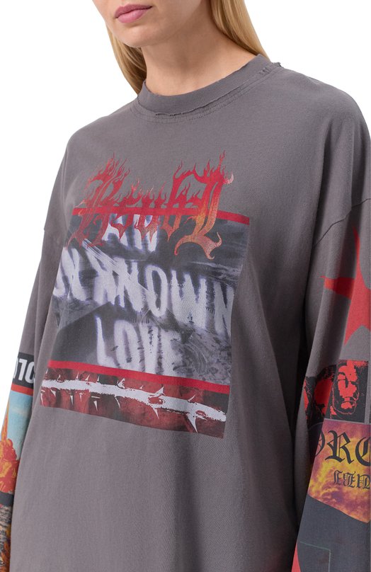 Хлопковый лонгслив Ksubi WFA25TE021 Серый  WFA25TE021 Фото 5