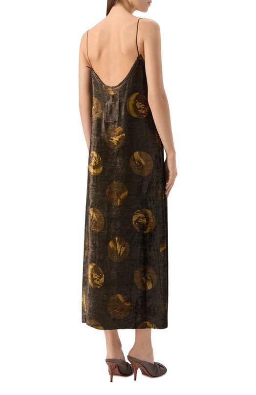 Платье из вискозы и шелка Uma Wang P0 W UW5085 Коричневый  P0 W UW5085 Фото 4