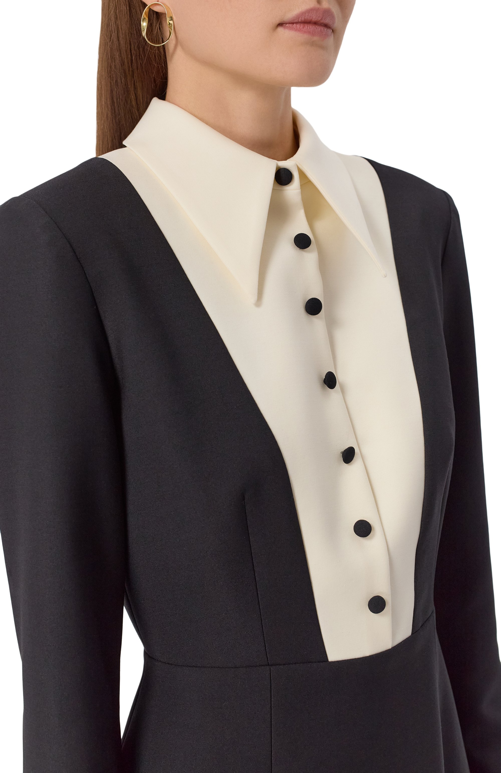 Шерстяное платье SHERVARLI черного цвета по цене 110000 руб., арт. DR25-0020, фото 4 Шерстяное платье SHERVARLI, арт. DR25-0020, фото 4