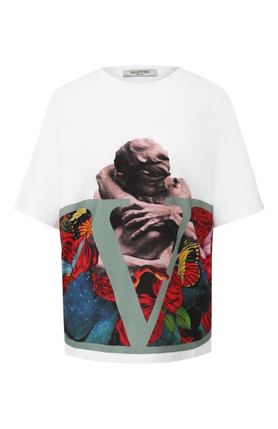Женская хлопковая футболка VALENTINO, арт. SB0MG03E4WJ