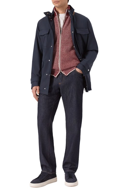 Шерстяной кардиган Kiton UMM072202 Бордовый  UMM072202 Фото 2