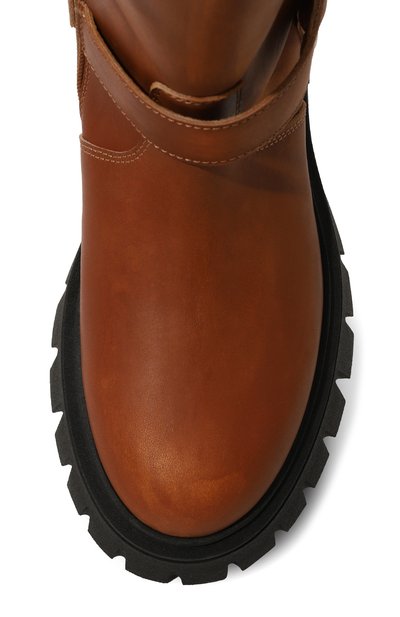 Кожаные ботинки MSGM KIDS светло-коричневого цвета по цене 32700 руб., арт. 78920/36-40, фото 4 Кожаные ботинки MSGM KIDS, арт. 78920/36-40, фото 4