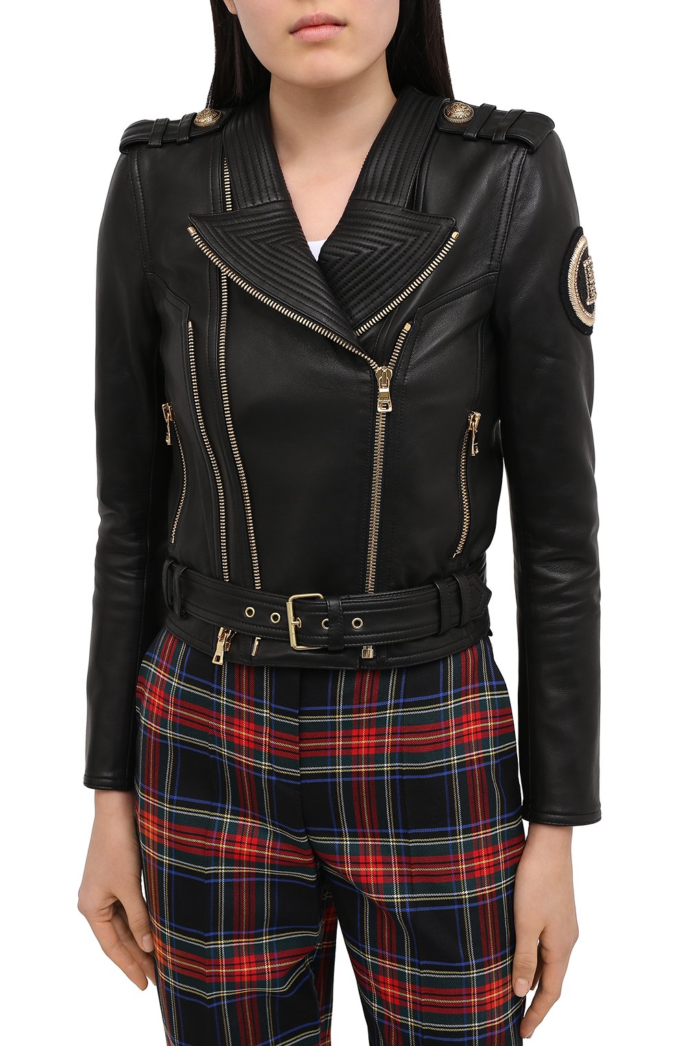 Кожаная куртка BALMAIN черного цвета по цене 298000 руб., арт. UF18249/L025, фото 4 Кожаная куртка BALMAIN, арт. UF18249/L025, фото 4