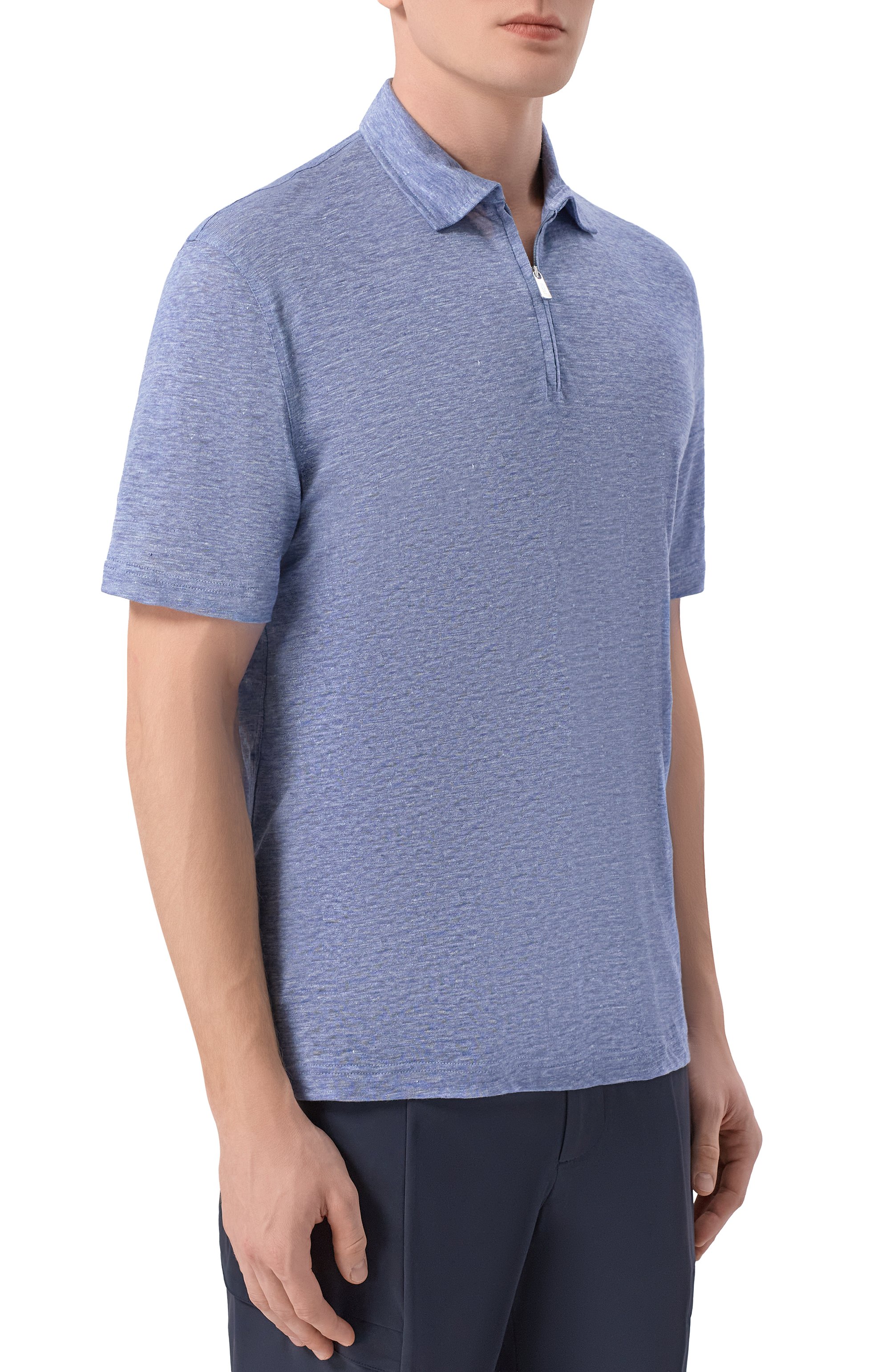 Льняное поло FEDELI, арт. TU000242/LIN0 JERSEY MELANGE, фото 3