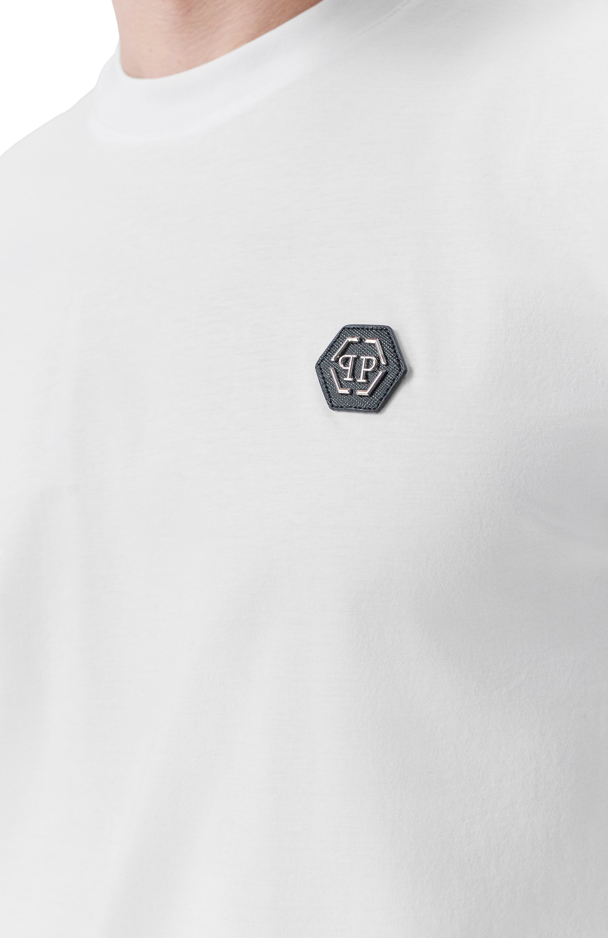 Хлопковая футболка PHILIPP PLEIN белого цвета по цене 43950 руб., арт. SAFC MTK8843 PJY002N, фото 5 Хлопковая футболка PHILIPP PLEIN, арт. SAFC MTK8843 PJY002N, фото 5