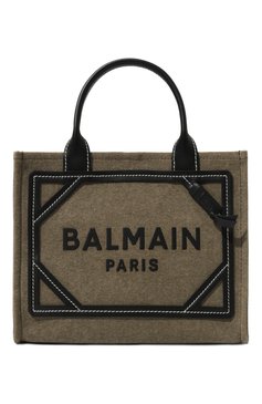 Женская сумка b-army small BALMAIN хаки цвета, арт. CN1FE809/TDVY | Фото 1 (Ремень/цепочка: На ремешке; Материал сплава: Проставлено; Драгоценные камни: Проставлено; Материал: Текстиль; Размер: small; Сумки-технические: Сумки-шопперы)