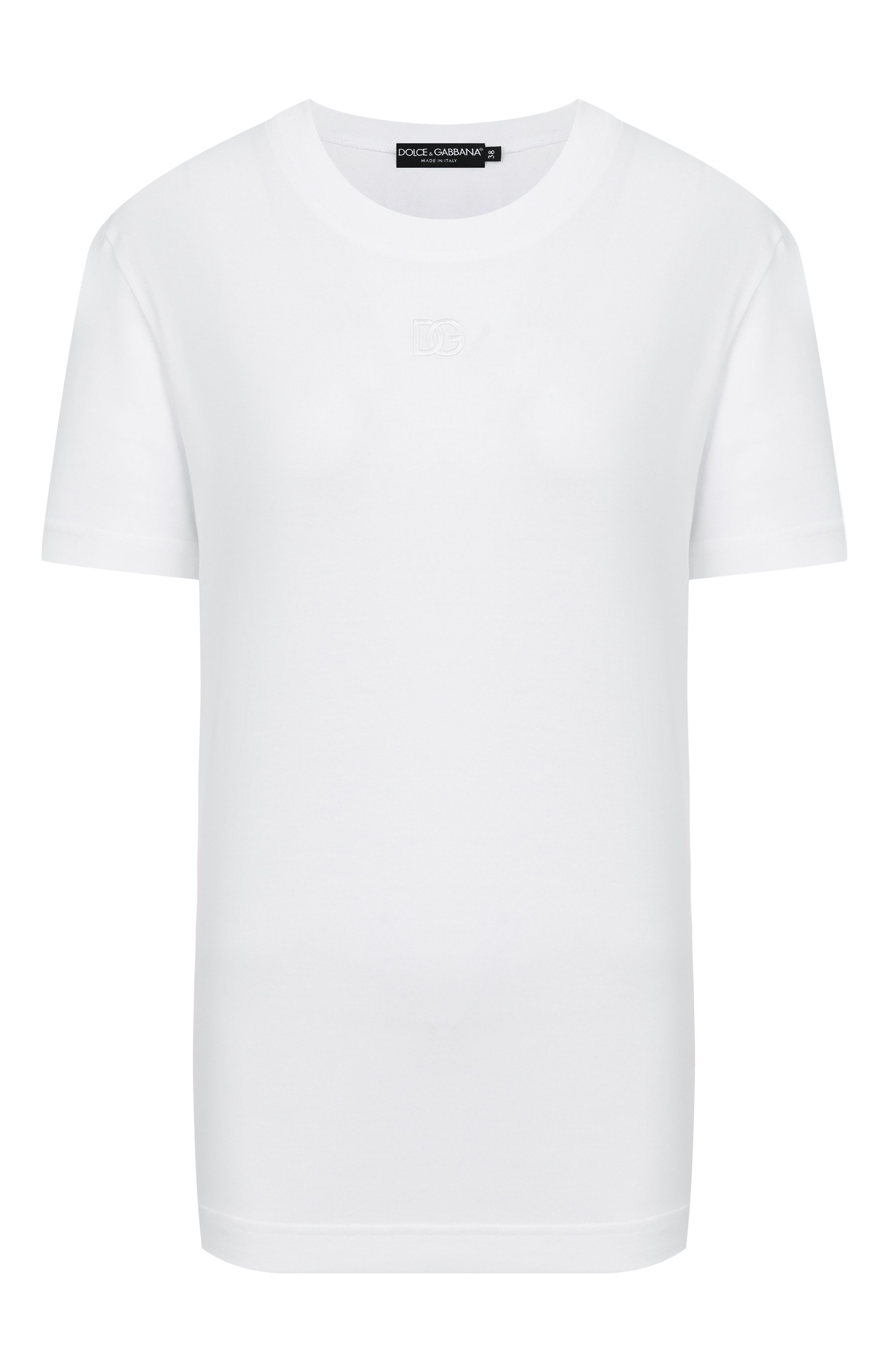 Хлопковая футболка DOLCE & GABBANA белого цвета по цене 49950 руб., арт. F8V42Z/GDC9C, фото 1 Хлопковая футболка DOLCE & GABBANA, арт. F8V42Z/GDC9C, фото 1