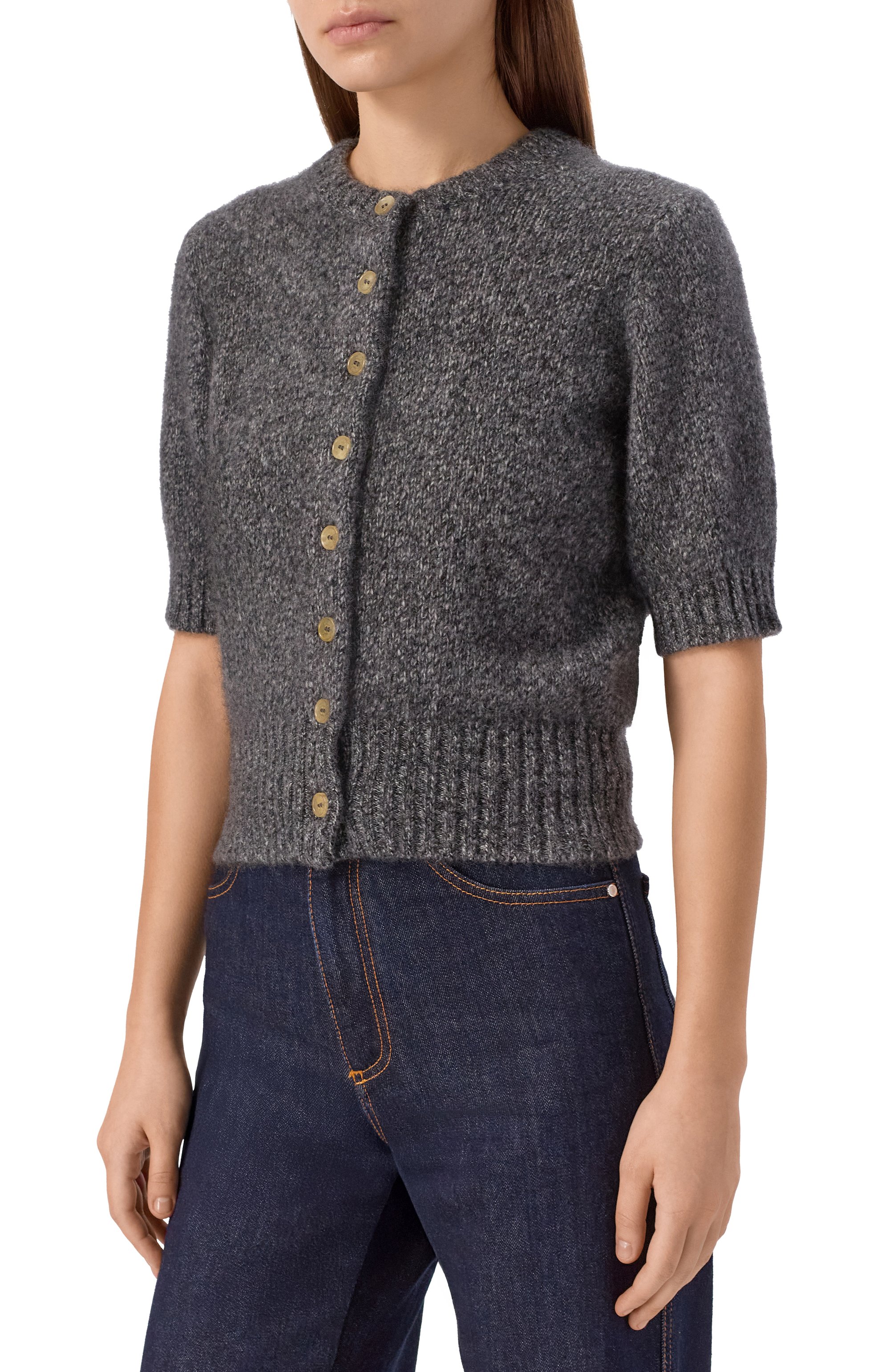 Кардиган из кашемира и шелка ARCH4 серого цвета по цене 59150 руб., арт. KNCD2594C, фото 3 Кардиган из кашемира и шелка ARCH4, арт. KNCD2594C, фото 3