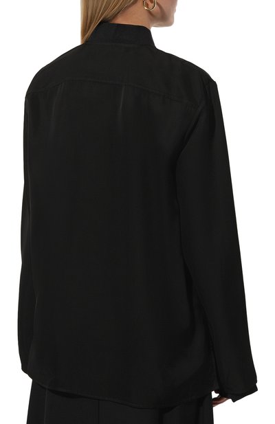 Рубашка из вискозы JIL SANDER черного цвета по цене 120500 руб., арт. J52DL0009/J65182, фото 4 Рубашка из вискозы JIL SANDER, арт. J52DL0009/J65182, фото 4