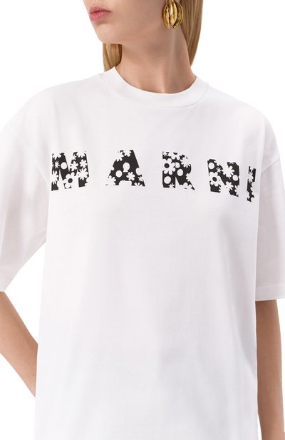Хлопковая футболка MARNI, арт. THJET49P15/USCX50, фото 5