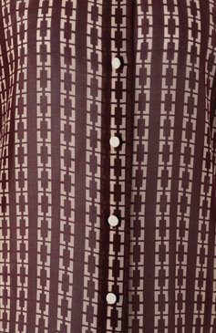 Женская шелковая рубашка FORTE_FORTE бордового цвета, арт. 13629_MY SHIRT | Фото 6 (Длина (для топов): Удлиненные; Материал сплава: Проставлено; Драгоценные камни: Проставлено; Рукава: Длинные; Принт: С принтом; Кросс-КТ: костюм; Женское Кросс-КТ: Рубашка-одежда; Стили: Романтичный; Материал внешний: Шелк)