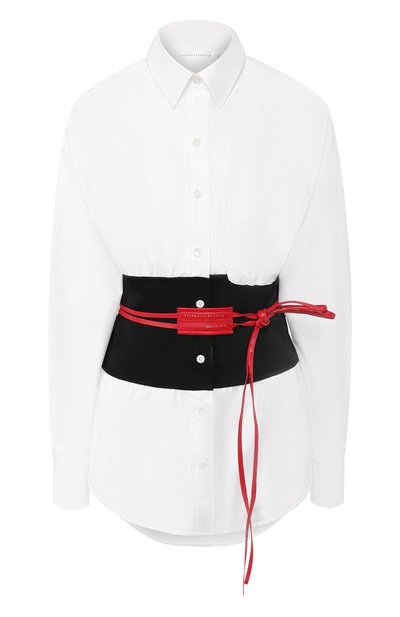 Женская хлопковая рубашка с поясом VICTORIA BECKHAM, арт. SH LNG 1742 PSS19 C0TT0N P0PLIN