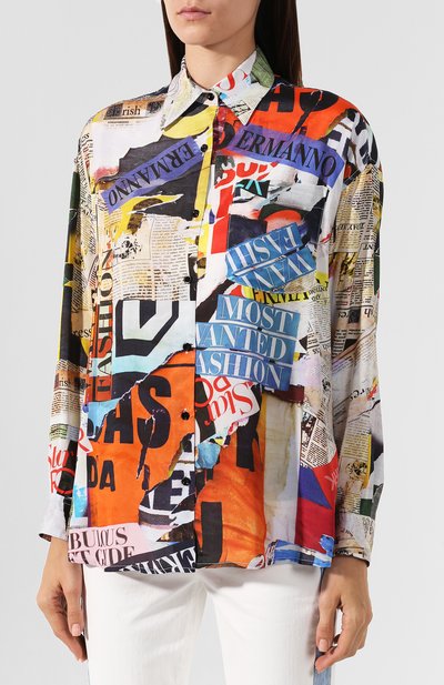 Рубашка с принтом ERMANNO ERMANNO SCERVINO, арт. 45T CM03 FAG, фото 3