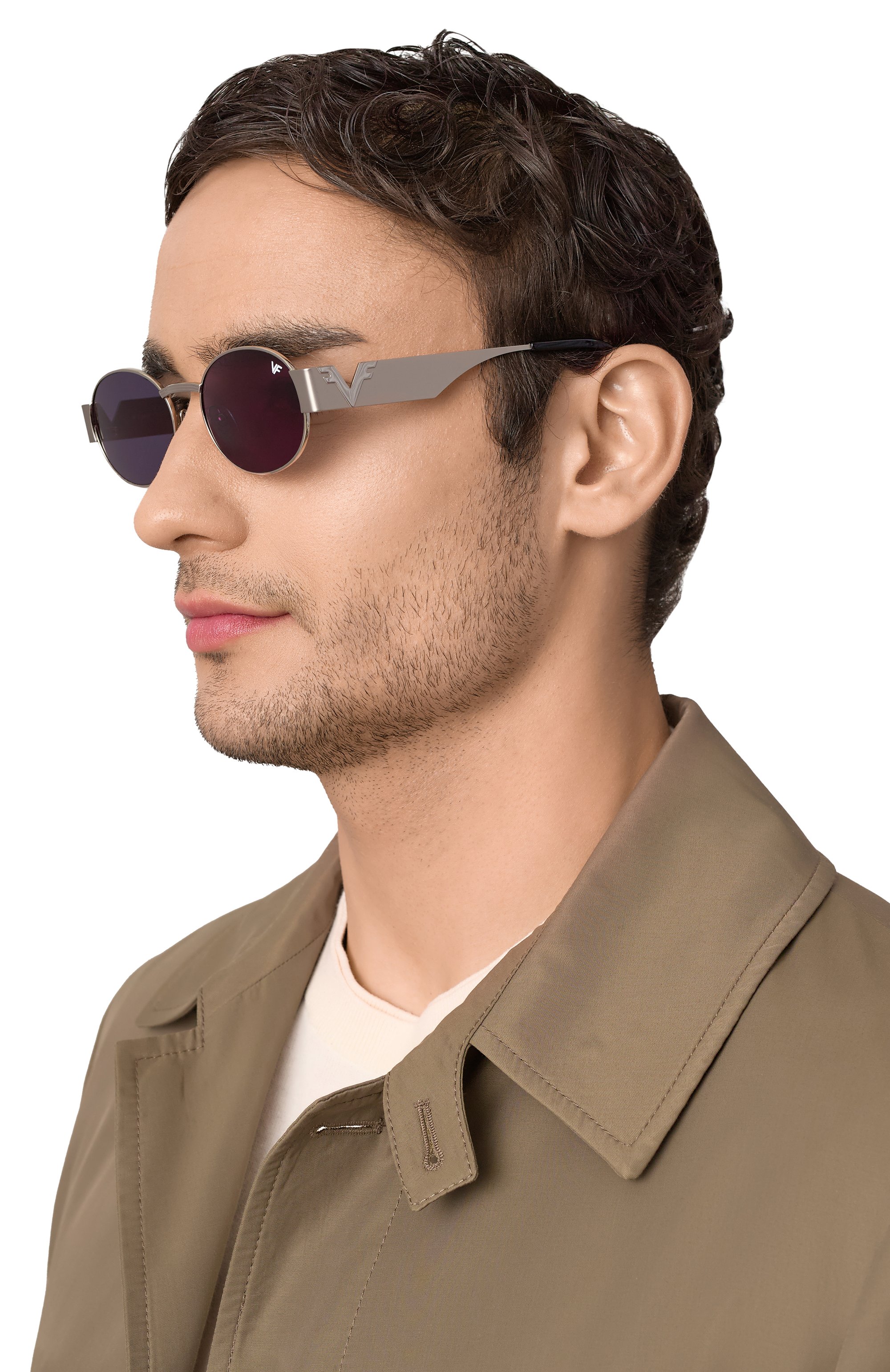 Солнцезащитные очки VINTAGE FRAMES, арт. CYPHER 24KT WHITE G0LD/BLACK, фото 2