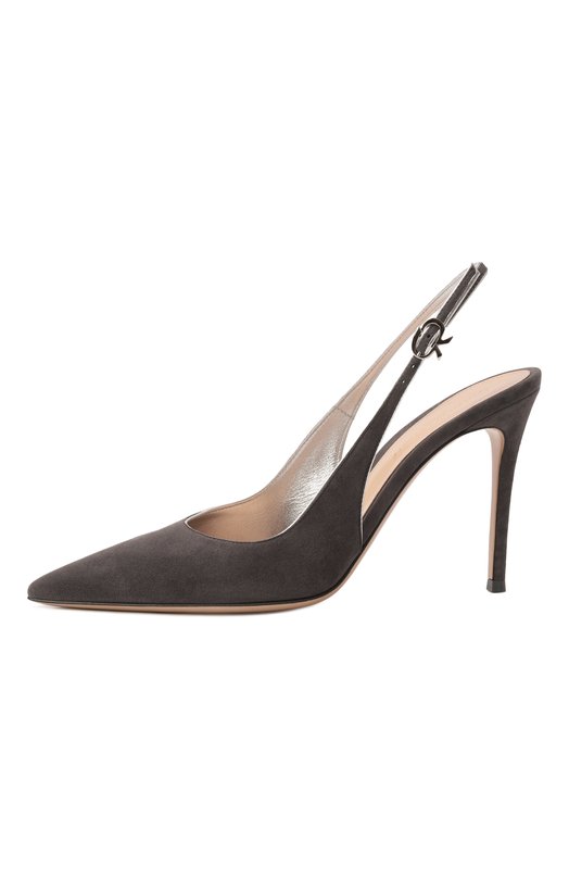 Замшевые туфли Ribbon Sling 95 Gianvito Rossi G95532.95RIC.XCKLAAR Серый  G95532.95RIC.XCKLAAR Фото 4