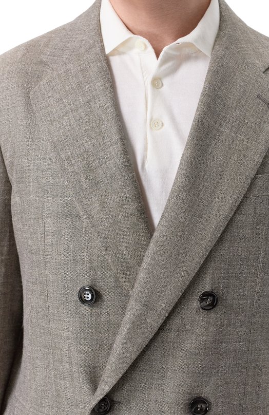 Пиджак из шелка и льна Giorgio Armani GM003526/TE20785 Серый  GM003526/TE20785 Фото 5