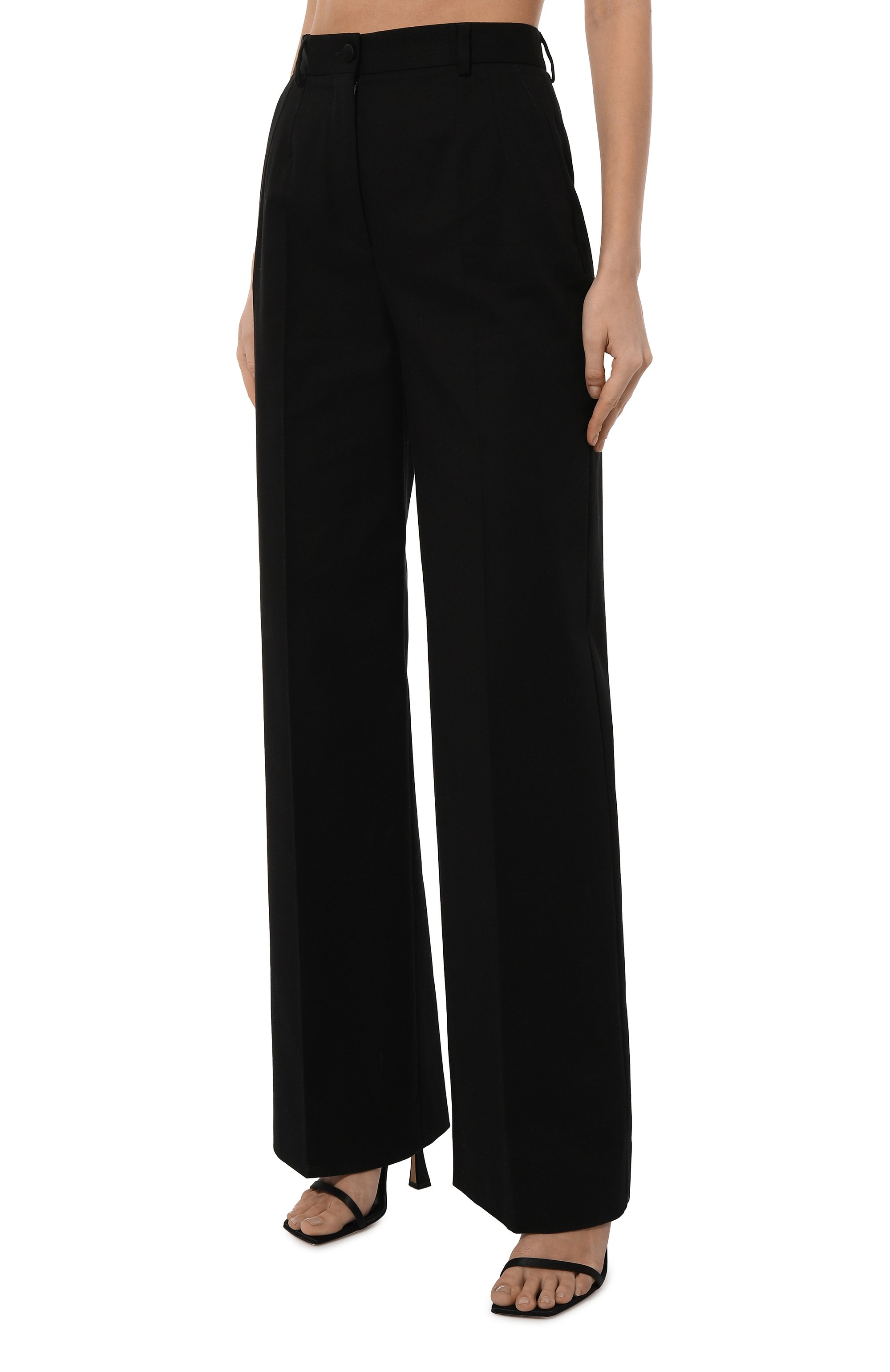 Хлопковые брюки DOLCE & GABBANA черного цвета по цене 94600 руб., арт. FTC20T/GDCDD, фото 3 Хлопковые брюки DOLCE & GABBANA, арт. FTC20T/GDCDD, фото 3