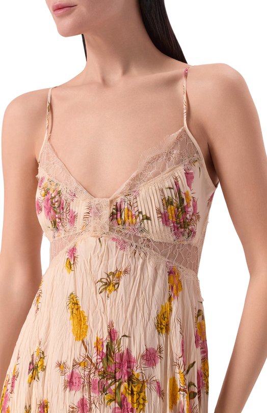 Платье из вискозы Blumarine 2A805A Бежевый  2A805A Фото 4