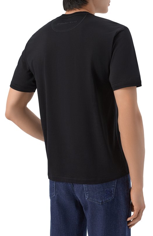 Хлопковая футболка Stefano Ricci MNH6105150/TE0001 Чёрный  MNH6105150/TE0001 Фото 4