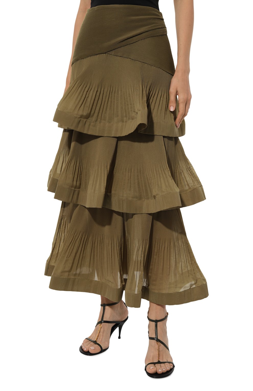 Юбка ZIMMERMANN хаки цвета по цене 99500 руб., арт. 4891SRS24, фото 3 Юбка ZIMMERMANN, арт. 4891SRS24, фото 3