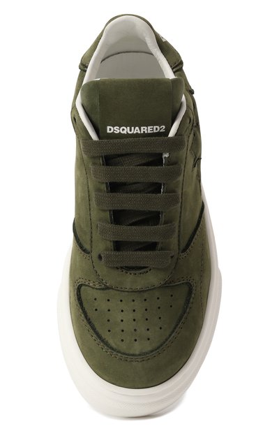 Замшевые кеды DSQUARED2 хаки цвета по цене 28850 руб., арт. 80208/VAR1/28-35, фото 4 Замшевые кеды DSQUARED2, арт. 80208/VAR1/28-35, фото 4