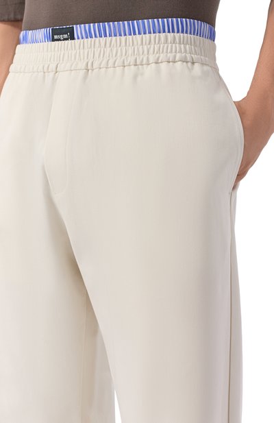 Хлопковые брюки MSGM светло-серого цвета по цене 35600 руб., арт. 4040MP06/267104, фото 5 Хлопковые брюки MSGM, арт. 4040MP06/267104, фото 5