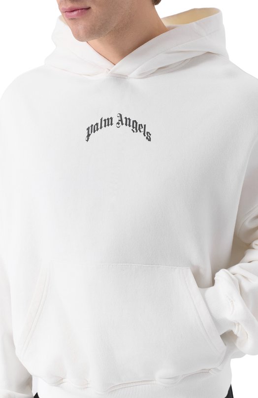 Хлопковое худи Palm Angels PMBB17EF25FLE004 Белый  PMBB17EF25FLE004 Фото 5